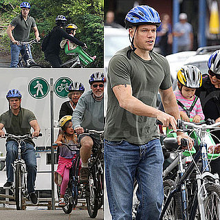 Matt Damon Bike Riding With His Family Pictures