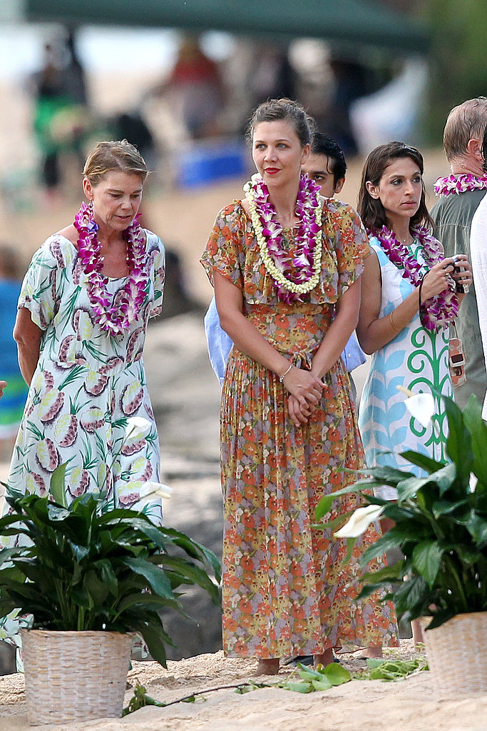 Maggie Gyllenhaal wore Hawaiian garb at her dad Stephen Gyllenhaal's wedding in July 2011.
Maggie Gyllenhaal wore Hawaiian garb at her dad Stephen Gyllenhaal's wedding in July 2011.