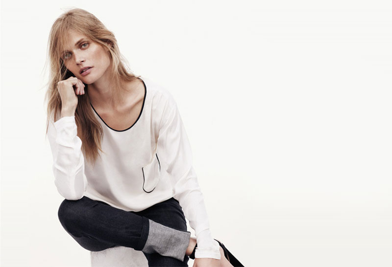 Theory Tehya Silk Top, $245; Theory Tirana Jean, $245 Theory Tehya Silk Top, $245; Theory Tirana Jean, $245