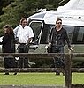 Brad Pitt Arrives by Helicopter in Richmond Pictures