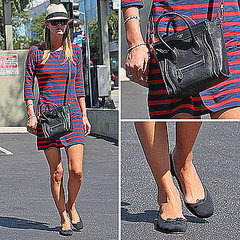 Nicky Hilton Wearing Express Striped Dress Nicky Hilton Wearing Express Striped Dress