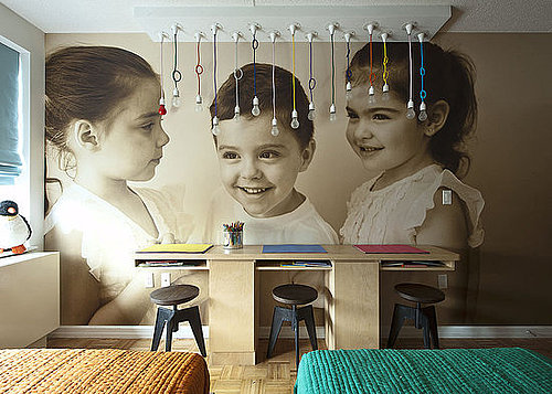Where can I make and order photo collage wallpaper for a focal room?