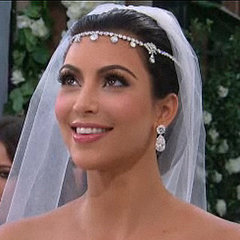 Kim Kardashian's Wedding Hair, Veil, and Headpiece Kim Kardashian's Wedding Hair, Veil, and Headpiece
