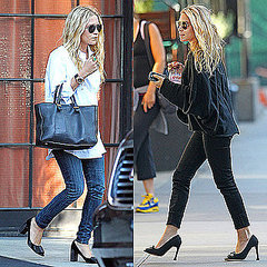 Mary-Kate and Ashley Olsen Wearing Jeans and Heels