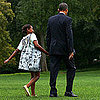 President Obama and Sasha Obama Holding Hands