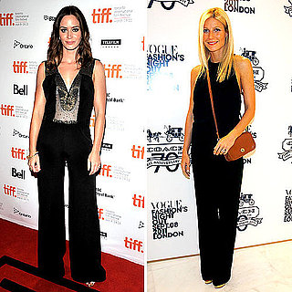 Emily Blunt and Gwyneth Paltrow Wearing Black Jumpsuits