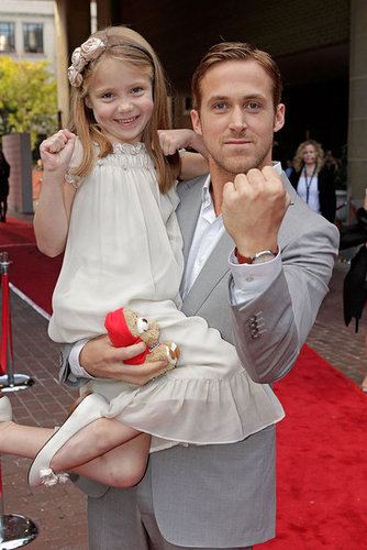 Ryan Gosling goofed around with his onscreen daughter Faith Wladyka at the 2010 premiere of their drama Blue Valentine.
Ryan Gosling goofed around with his onscreen daughter Faith Wladyka at the 2010 premiere of their drama Blue Valentine.