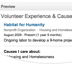 Adding Volunteer Work to LinkedIn