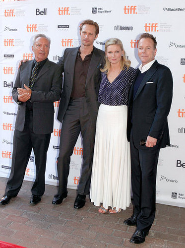 Alexander Skarsgard, Kirsten Dunst, and Kiefer Sutherland at the Melancholia premiere.
Alexander Skarsgard, Kirsten Dunst, and Kiefer Sutherland at the Melancholia premiere.
