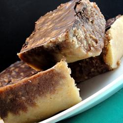 Bajadera- Rich, fudge-like Croatian dessert made with cookie crumbs and dark chocolate  
