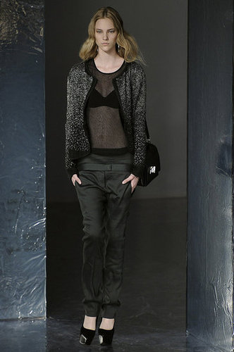 Theyskens' Theory showed sultry sheers to add a bit of sexy to any easy look.
Theyskens' Theory showed sultry sheers to add a bit of sexy to any easy look.