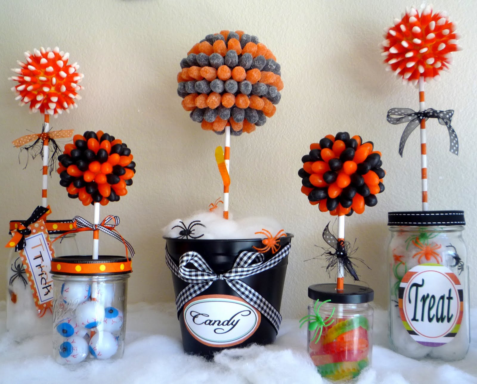 Halloween Candy Topiary Get Spooky 16 DIY Decor Ideas For Halloween POPSUGAR Moms