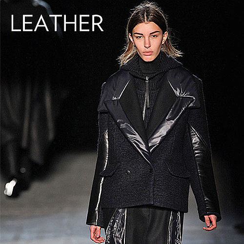 Why we love it: Leather is already a hot topic for Fall, so why not add it to the coat you'll be living in all season? Alexander Wang crafted the most gorgeous coats with slick leather detailing that made us fall in love.
How to wear it: There's hardly a thing we wouldn't wear with a leather-trimmed coat. They're both polished and edgy and make your looks infinitely cooler.
Shop the runway:
Alexander Wang Reefer Jacket ($745)
Why we love it: Leather is already a hot topic for Fall, so why not add it to the coat you'll be living in all season? Alexander Wang crafted the most gorgeous coats with slick leather detailing that made us fall in love.
How to wear it: There's hardly a thing we wouldn't wear with a leather-trimmed coat. They're both polished and edgy and make your looks infinitely cooler.
Shop the runway:
Alexander Wang Reefer Jacket ($745)