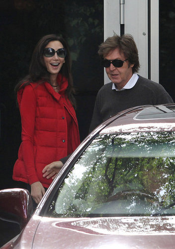 Nancy Shevell and Paul McCartney leave home for their honeymoon.
Nancy Shevell and Paul McCartney leave home for their honeymoon.