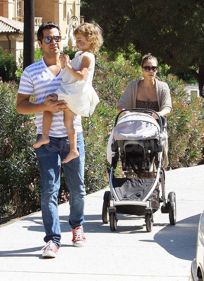 Jessica Alba with her family at the park in LA.
Jessica Alba with her family at the park in LA.