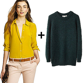 Pullover und Bluse ist die neue Trendkombination
