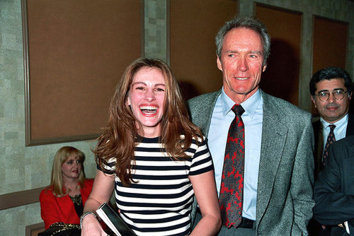Julia Roberts was even able to crack up Clint Eastwood at the ShoWest convention in 1993.
Julia Roberts was even able to crack up Clint Eastwood at the ShoWest convention in 1993.
