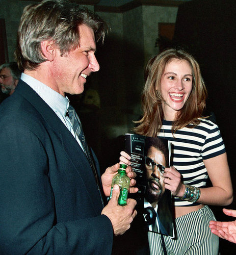 A fresh-faced Julia Roberts hung out with Harrison Ford at ShoWest in 1993.
A fresh-faced Julia Roberts hung out with Harrison Ford at ShoWest in 1993.