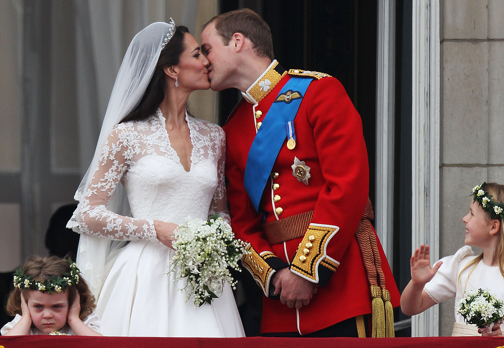 William and Kate sealed their 2011 marriage with a kiss, as loud jets flew overhead.
William and Kate sealed their 2011 marriage with a kiss, as loud jets flew overhead.