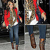 Pregnant Beyoncé Wearing Leopard Print and Red November 2011