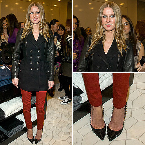 Celeb Style: Nicky Hilton's Red Skinnies and Edgy Spiked Heels