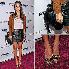Jamie Chung Wearing Leather Miniskirt November 2011