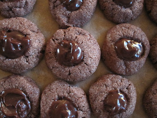 Chocolate Ganache Thumbprint Cookies