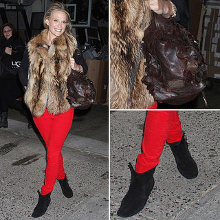 Molly Sims Wearing Red Jeans November 2011