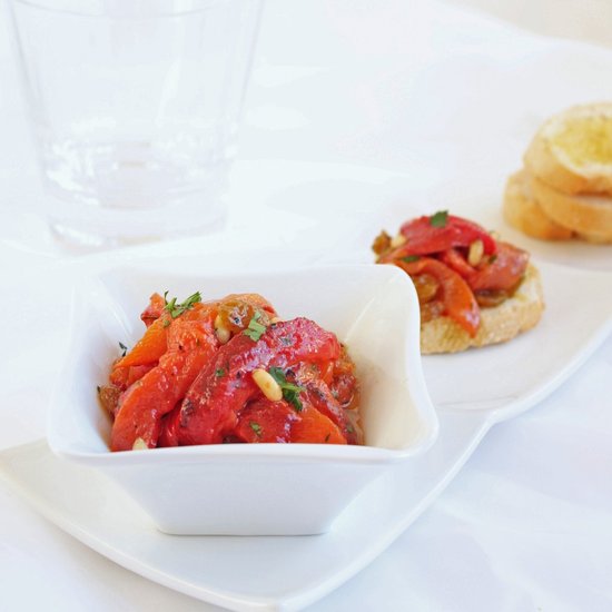 Roasted Red Peppers w/ Golden Raisins & Pine Nuts