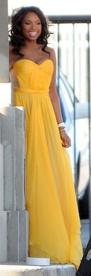Jennifer Hudson in Yellow Maria Lucia Hohan Gown
