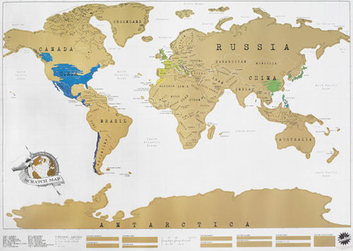 Wall Size Scratch Map Wall Size Scratch Map