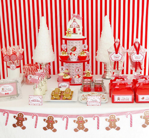 Christmas Candy Cane Dessert Table Christmas Candy Cane Dessert Table