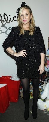 Jessica Capshaw in Black Dress, Jacket by Alice and Olivia