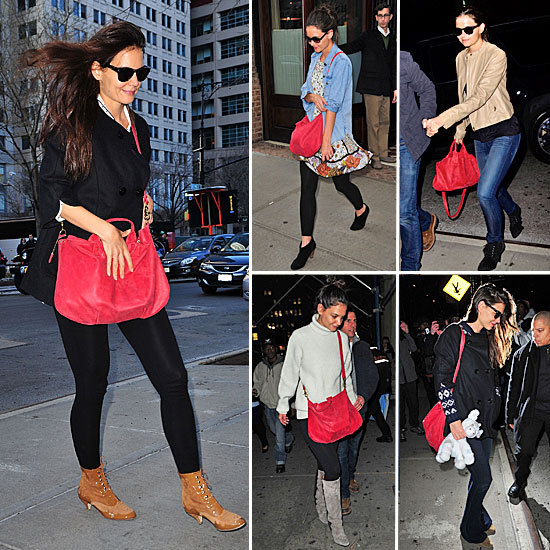 Katie Holmes Red Bag December 2011
