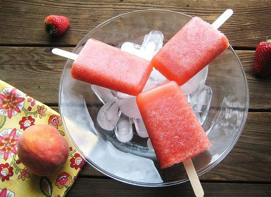 Strawberry Peach Sangria Pops Strawberry Peach Sangria Pops