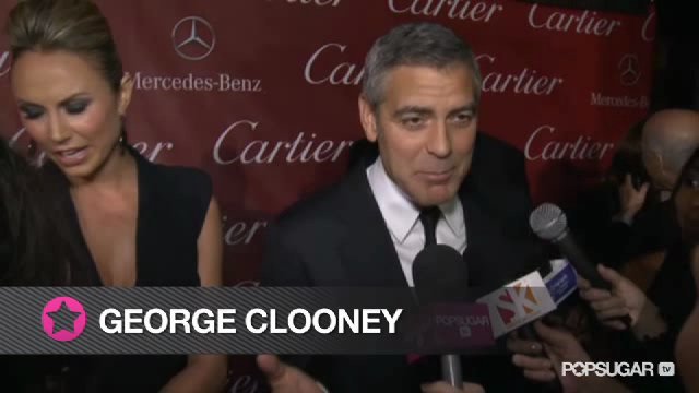 Video: George Clooney Wants a "Sash" For His Win With Stacy Keibler by His Side