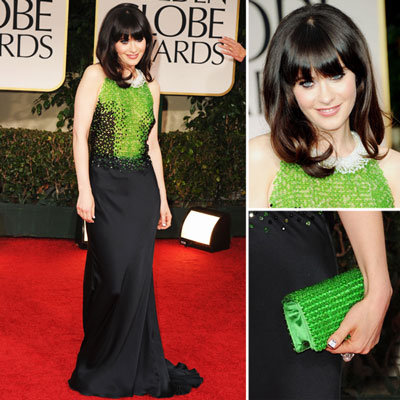 Zooey Deschanel at Golden Globes 2012
