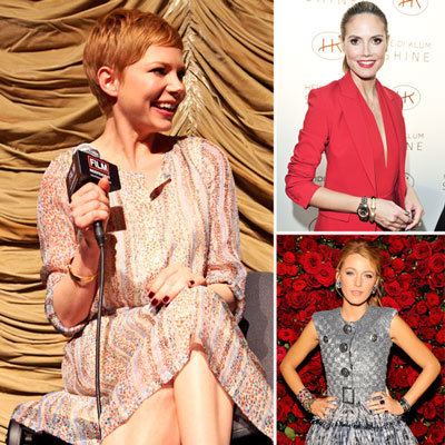Celebrities Wearing Bracelets and Cuffs 2012