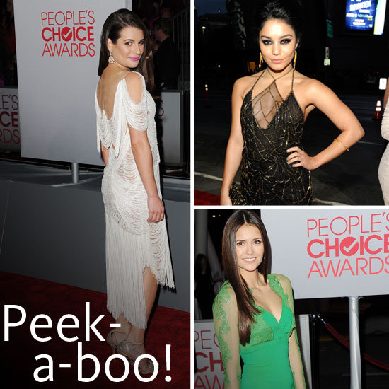 Celebrity Red Carpet Trends: Sexy Sheer Inserts at the 2012 People's Choice Awards. Lea Michele, Vanessa Hugdens and more!