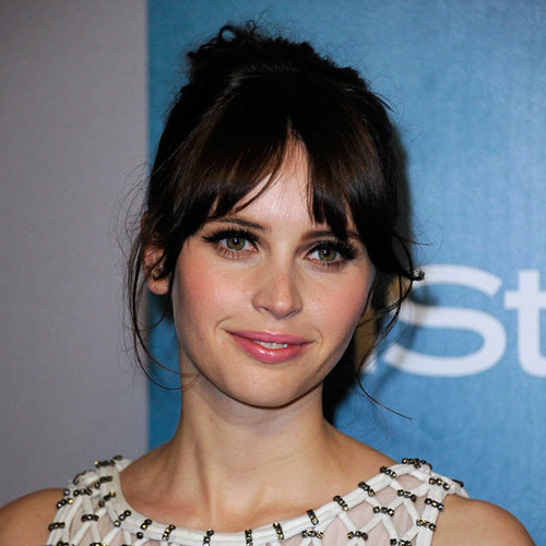 Felicity Jones Hair and Makeup at the 2012 Golden Globes InStyle After Party