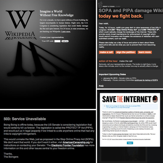 SOPA Protest Websites SOPA Protest Websites
