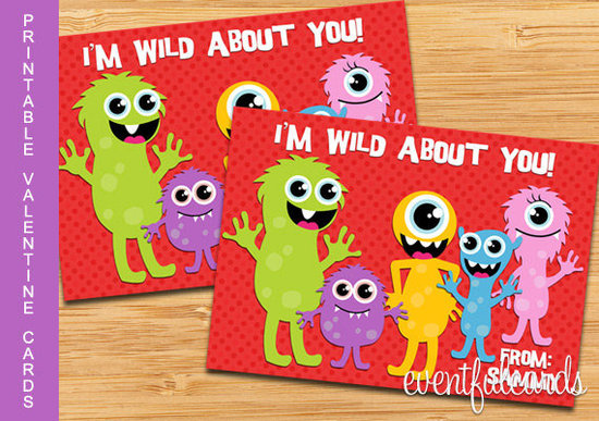 Monster Printable Valentine's Day Cards ($7)