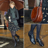Celeb Style: Taylor Swift's Quirky Cat Print Dress and Oxfords 
