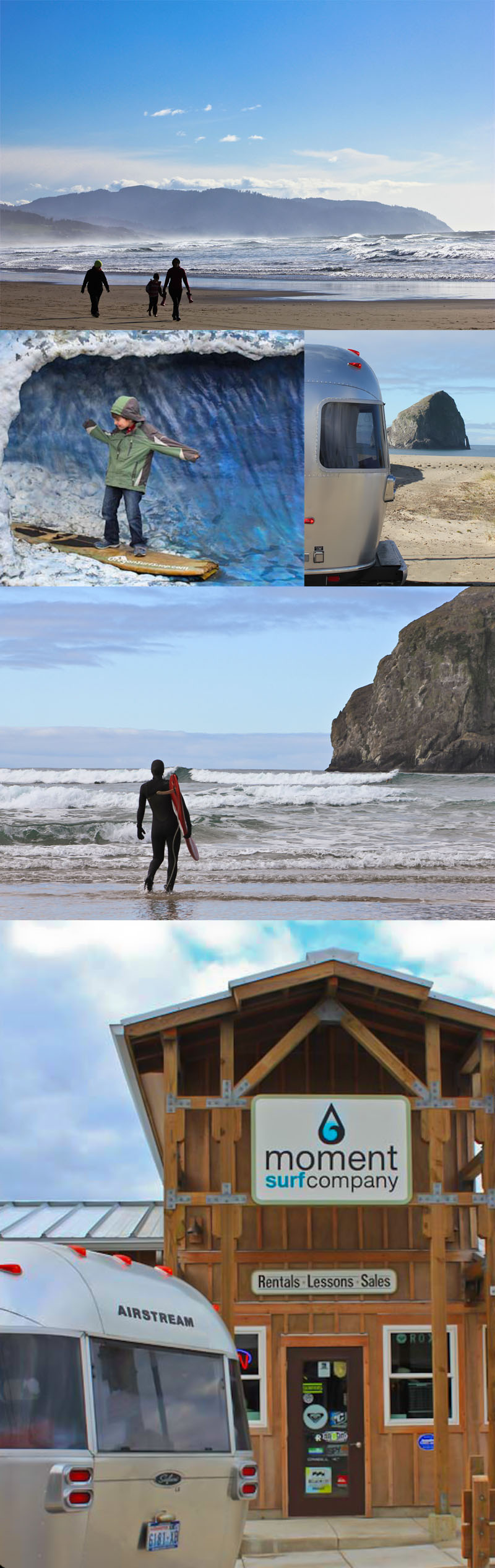 Surfing in Pacific Beach along the Oregon Coast 