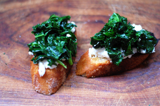 Sautéed Kale and Burrata Bruschetta Sautéed Kale and Burrata Bruschetta