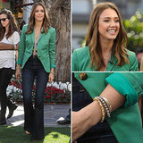 Celeb Style: Jessica Alba's Bright Blazer and Flares 