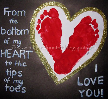 Footprint Heart Valentine's Day Keepsake Footprint Heart Valentine's Day Keepsake