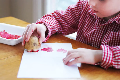 Valentine's Day Potato Heart Stamps Valentine's Day Potato Heart Stamps