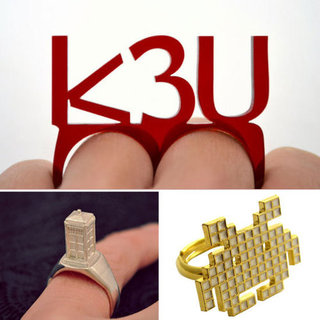 Geeky Nerd Heart Rings