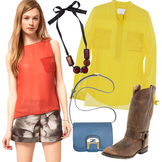 Make your chunky harness boots work for every season — lighten the load on top with a sheer yellow blouse, butterfly print shorts á la Jason Wu Spring '12, and earthy-toned jewelry.
Ted Baker Butterfly Print Short ($160)
3.1 Phillip Lim Silk-Chiffon Blouse ($350)
Marni Chunky Bead Necklace ($414)
Frye Wyatt Harness Boot ($288)
Fendi Chameleon Small Saddle Bag ($980)
Make your chunky harness boots work for every season — lighten the load on top with a sheer yellow blouse, butterfly print shorts á la Jason Wu Spring '12, and earthy-toned jewelry.
Ted Baker Butterfly Print Short ($160)
3.1 Phillip Lim Silk-Chiffon Blouse ($350)
Marni Chunky Bead Necklace ($414)
Frye Wyatt Harness Boot ($288)
Fendi Chameleon Small Saddle Bag ($980)